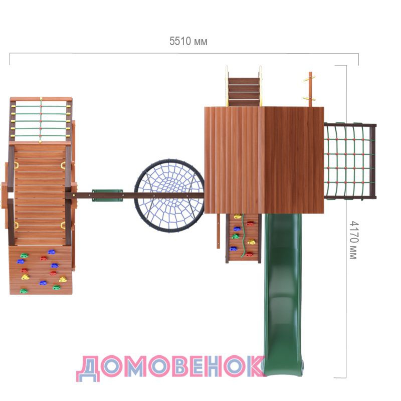 Детский игровой комплекс для дачи Домовенок Макси 2А