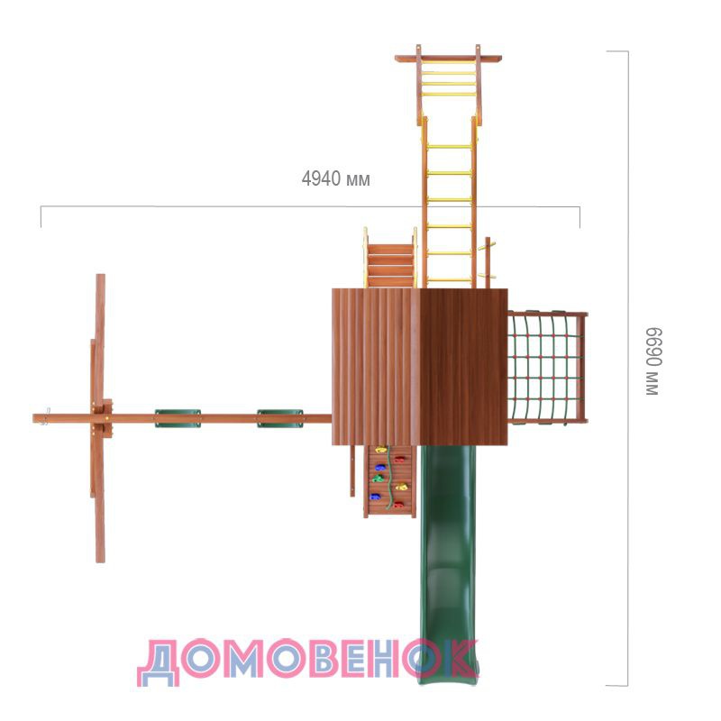 Детский игровой комплекс для дачи Домовенок Спорт