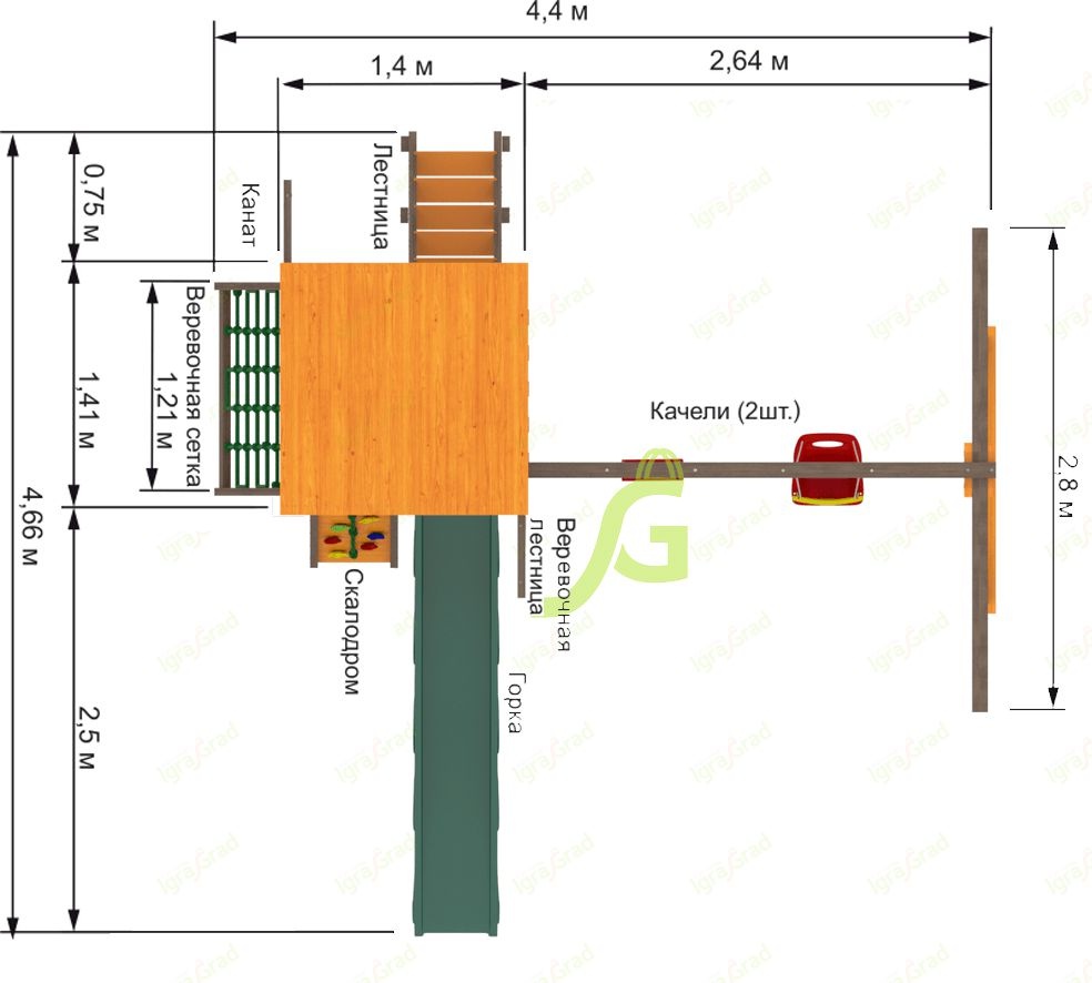 Детская игровая площадка Igragrad Панда Фани Gride