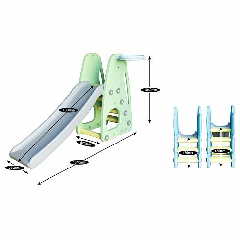 Детская пластиковая горка с баскетбольным кольцом Giraffe