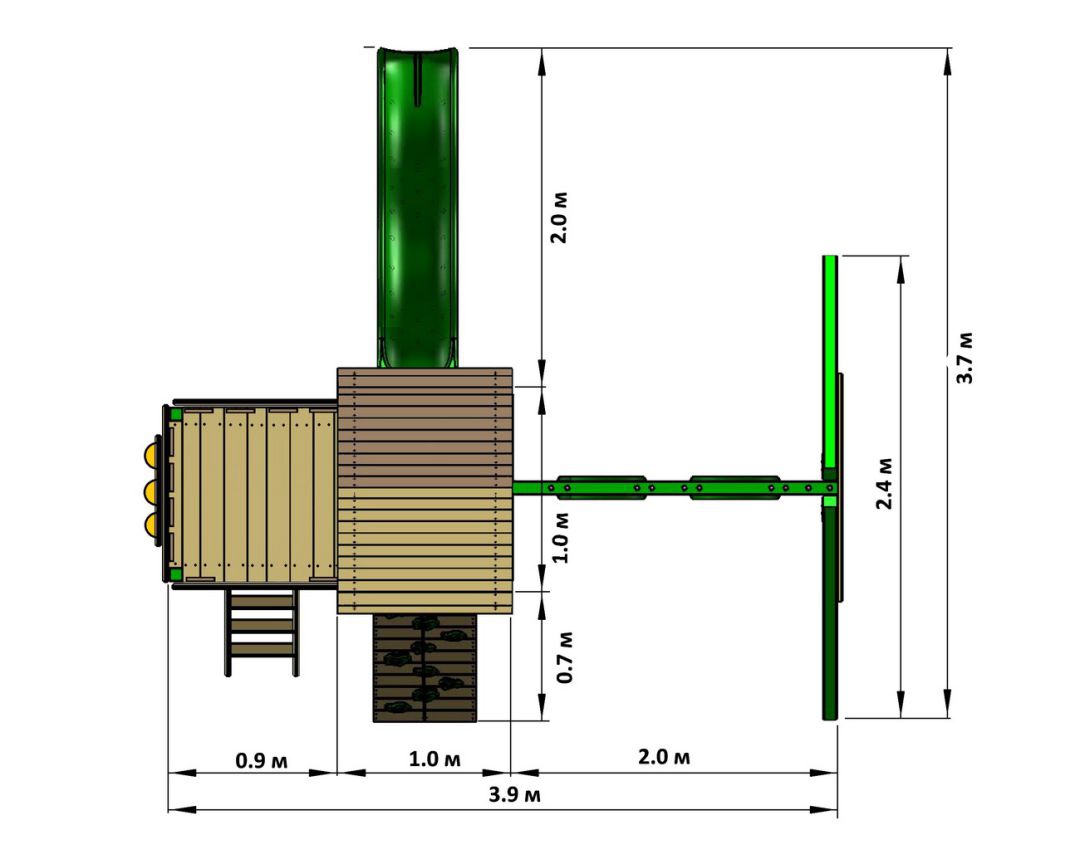 Игровая площадка Playgarden Green Hill с балконом