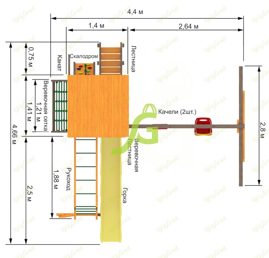 Детская площадка для дачи Igragrad Панда Фани Gride с рукоходом