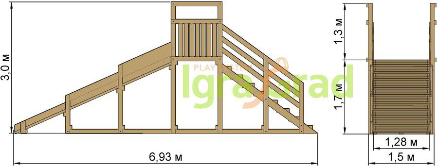 Зимняя горка IgraGrad Snow Fox Start скат 4 м (мод.2)