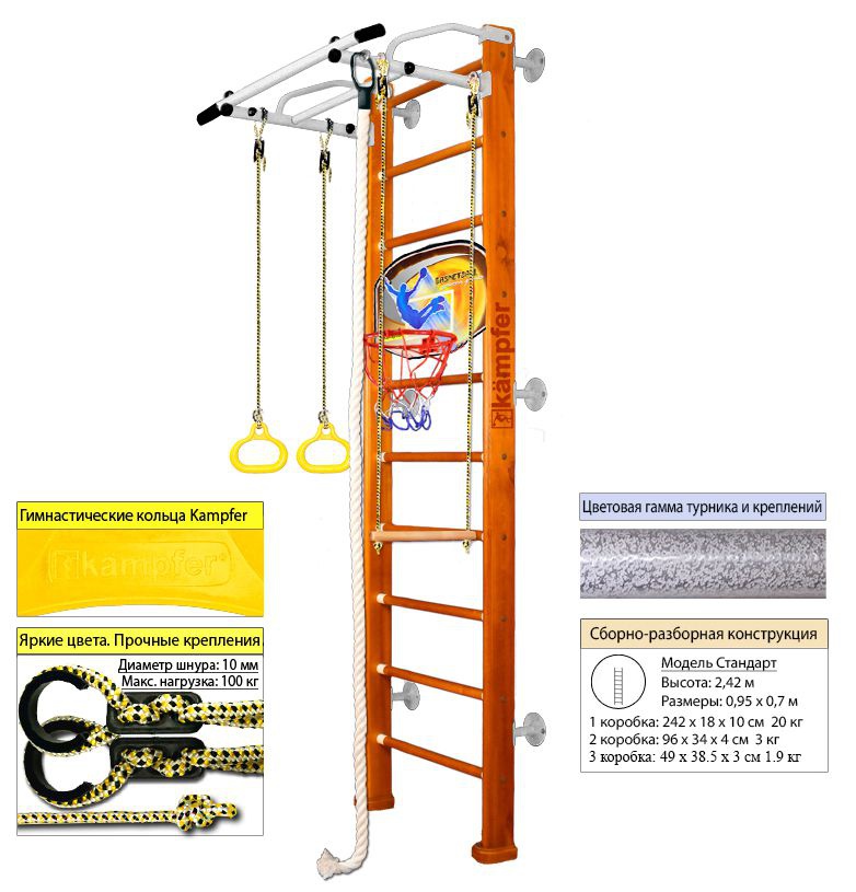 Шведская стенка Kampfer Helena Wall Basketball Shield