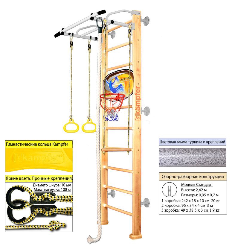 Шведская стенка Kampfer Helena Wall Basketball Shield