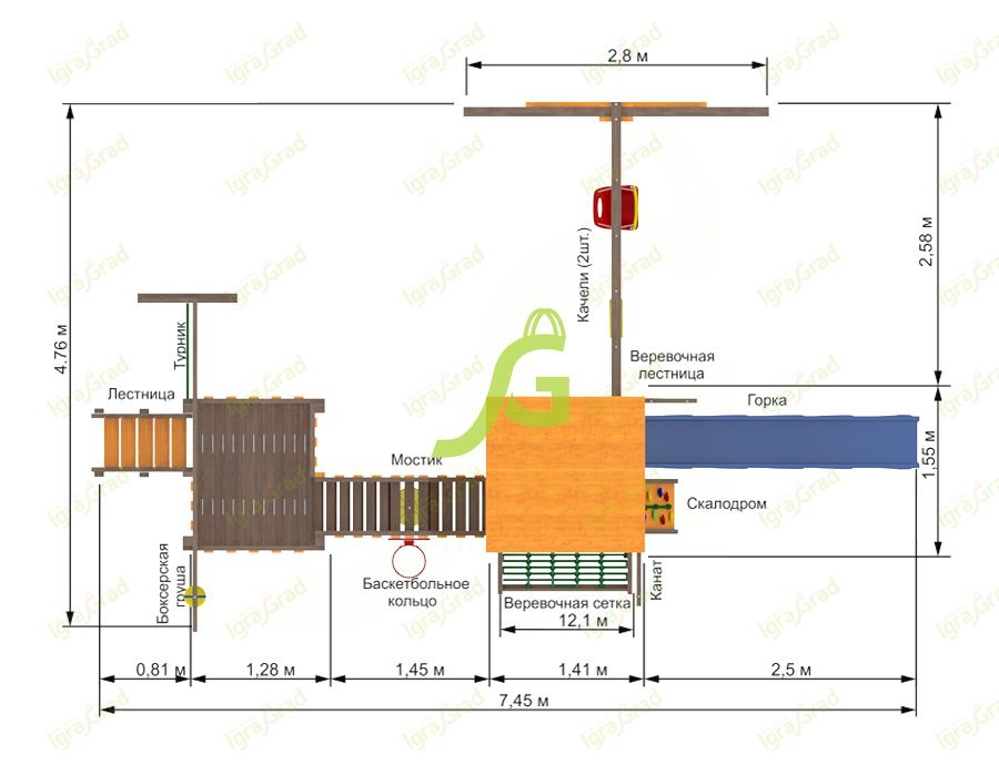 Детская игровая площадка Igragrad Панда Фани Мостик