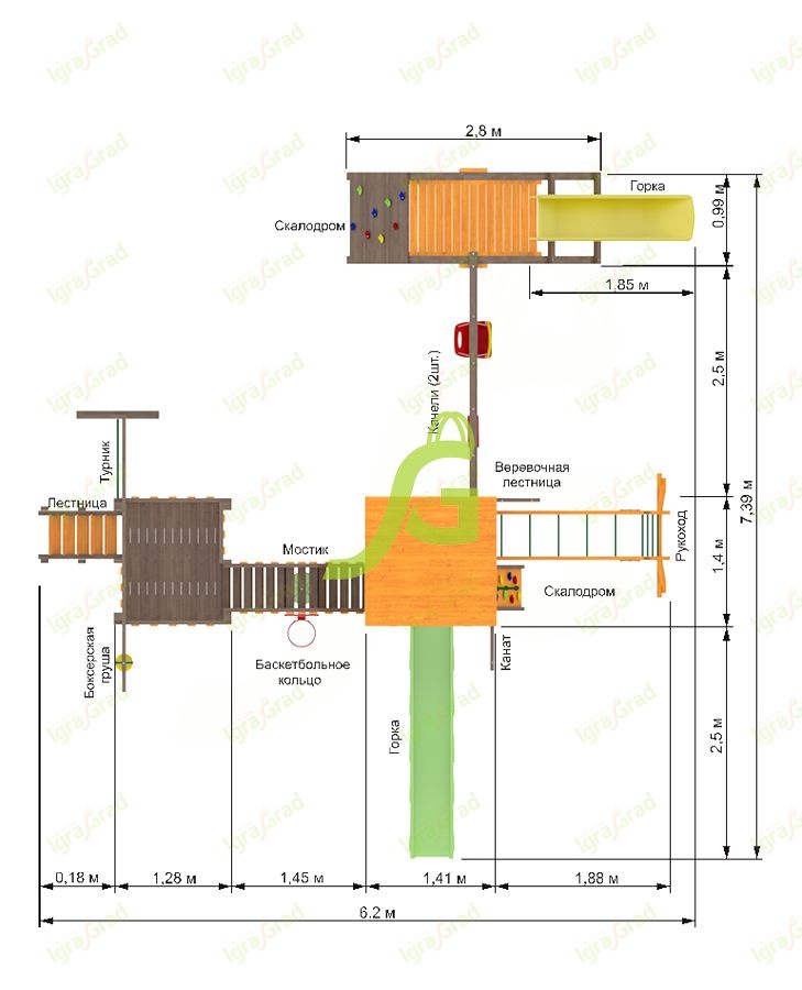 Детская игровая площадка Igragrad Панда Фани Мостик 2