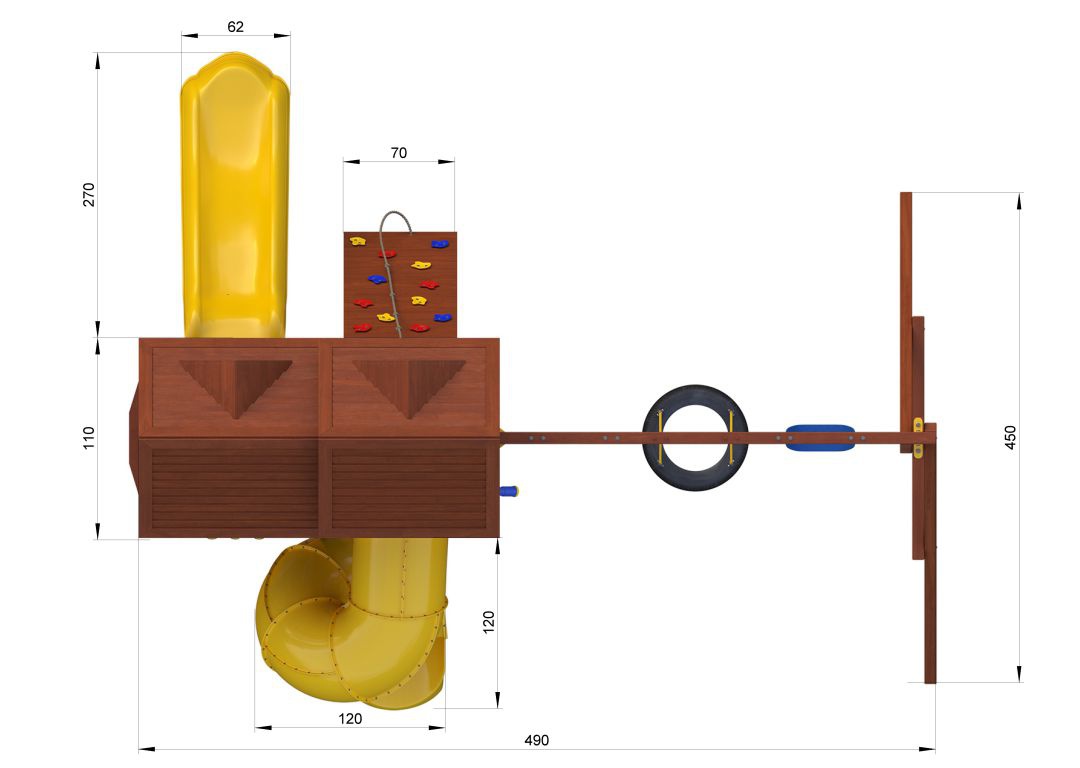 Детский игровой комплекс NewSunrise НьюСанрайз с винтовой горкой-трубой