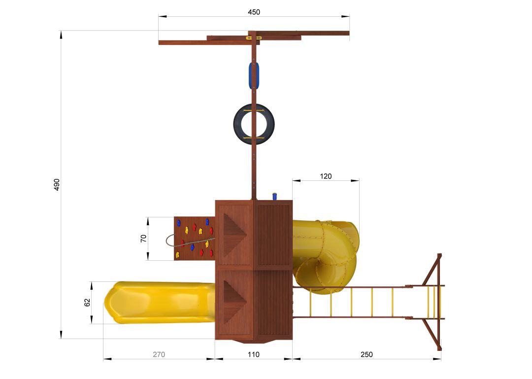 Детский игровой комплекс New Sunrise Нью Санрайз с винтовой горкой-трубой и рукоходом