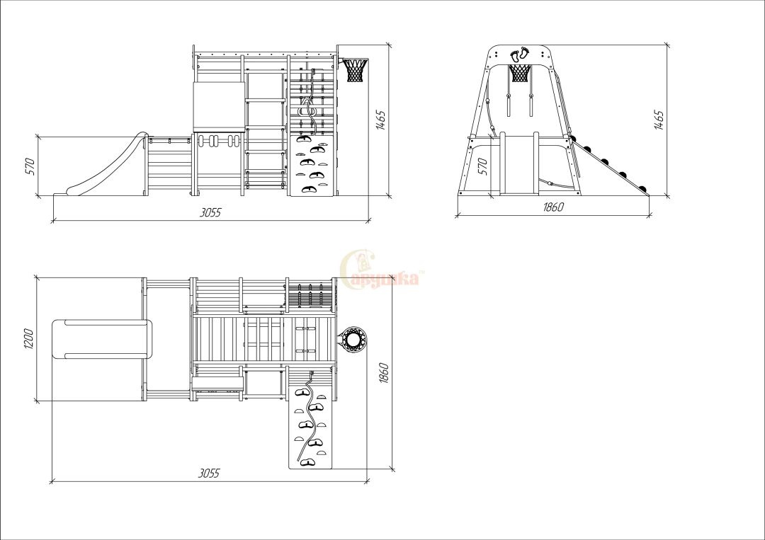 Детский комплекс Савушка Непоседа 7 oak