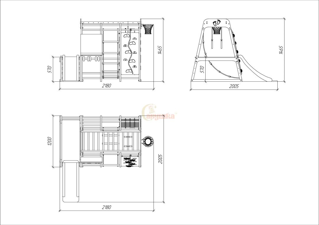 Детский комплекс Савушка Непоседа 7 oak