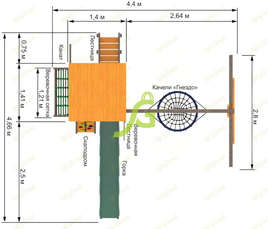Детская площадка для дачи Igragrad Панда Фани Nest