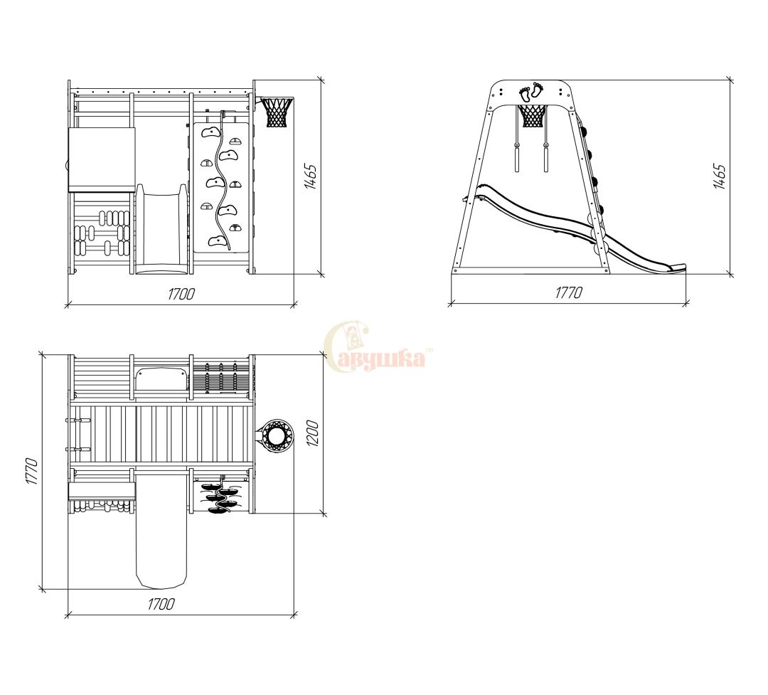 Детский комплекс Непоседа 4 oak