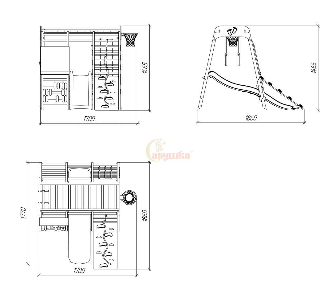 Детский комплекс Непоседа 4 oak