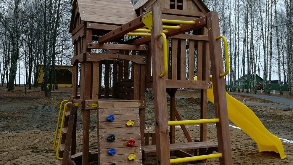 Детская деревянная площадка MoyDvor Панорама с рукоходом