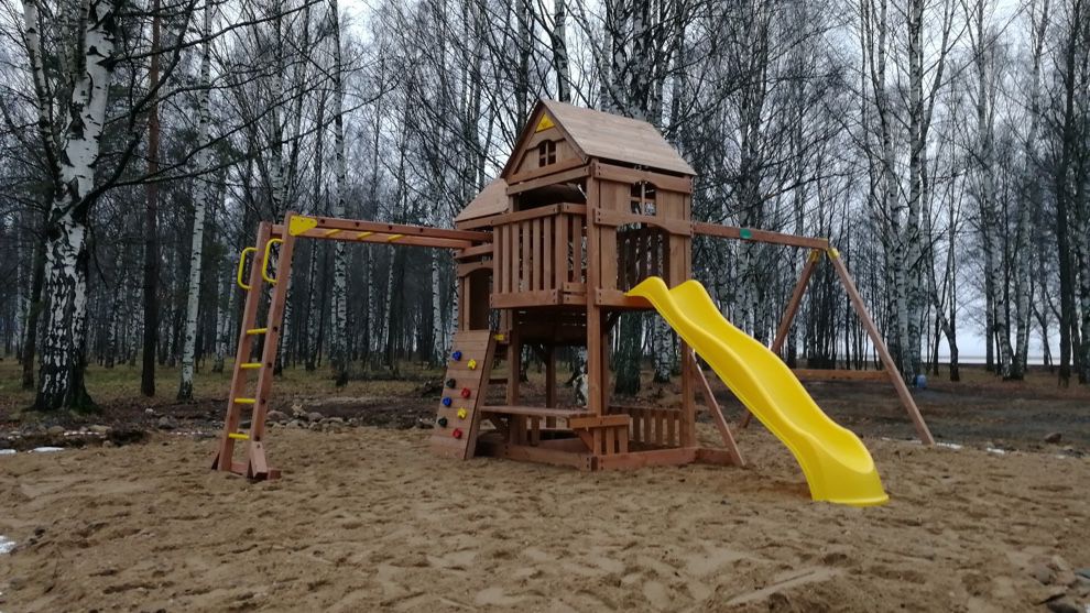 Детская деревянная площадка MoyDvor Панорама с рукоходом