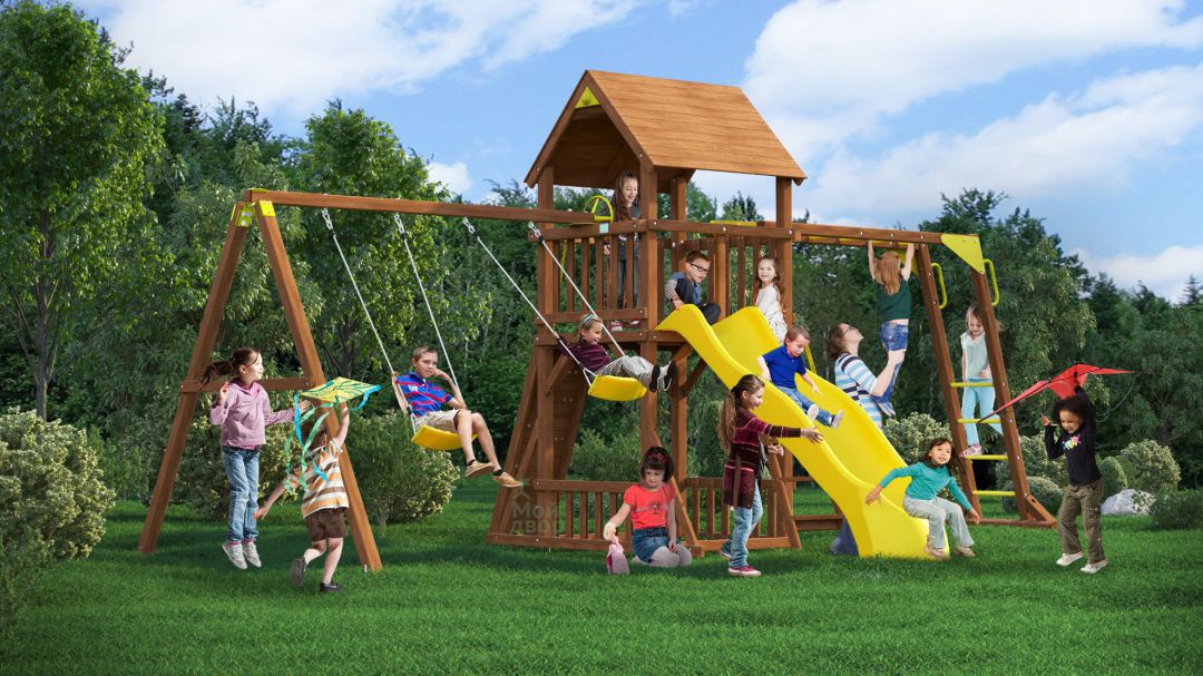 Детская деревянная площадка MoyDvor Париж с рукоходом