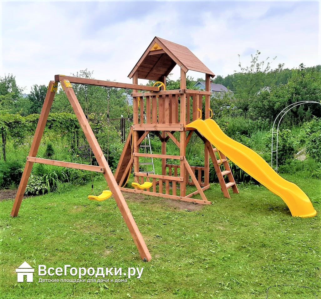 Детская деревянная площадка MoyDvor Париж - купить с доставкой и установкой  в Москве и МО