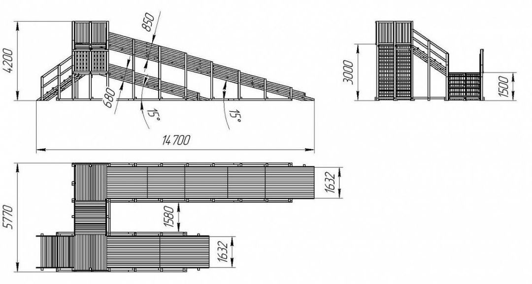 Зимняя горка Самсон Арктика с двумя скатами