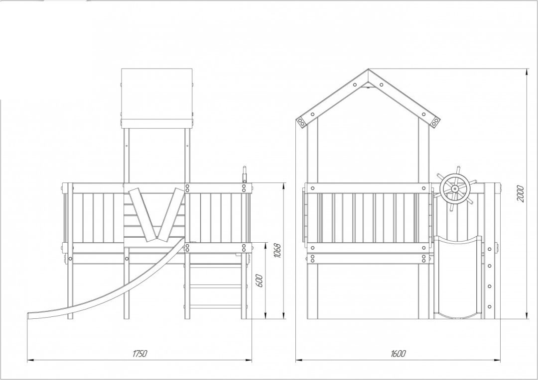 Детская игровая кровать-чердак Скуби