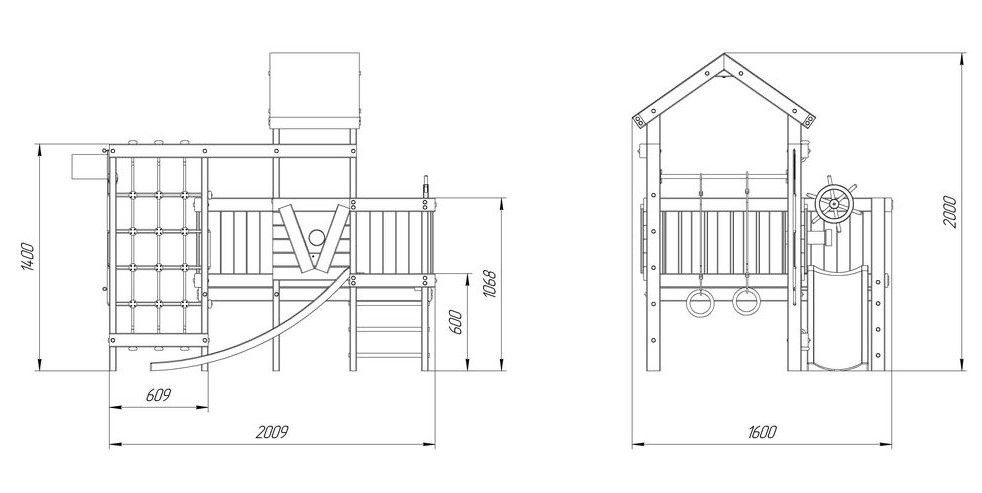 Детская игровая кровать-чердак Соник