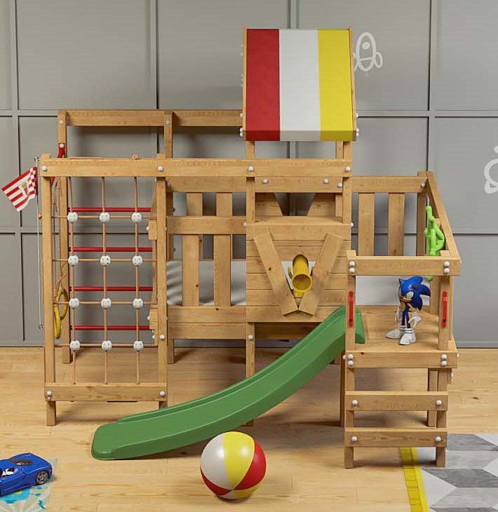 Детская игровая кровать-чердак Соник