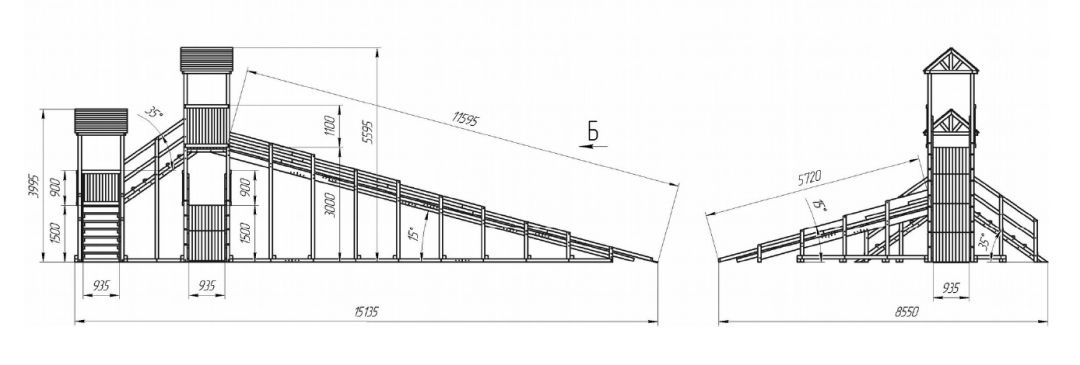 Зимняя горка Самсон Зима с двумя скатами