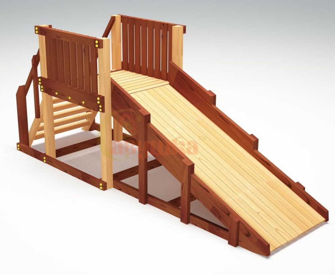 Зимняя деревянная игровая горка Савушка Зима 1