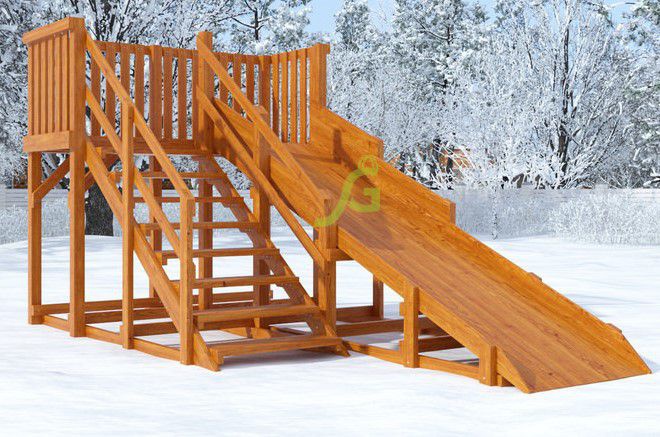 Деревянная зимняя горка Snow Fox скат 4 м
