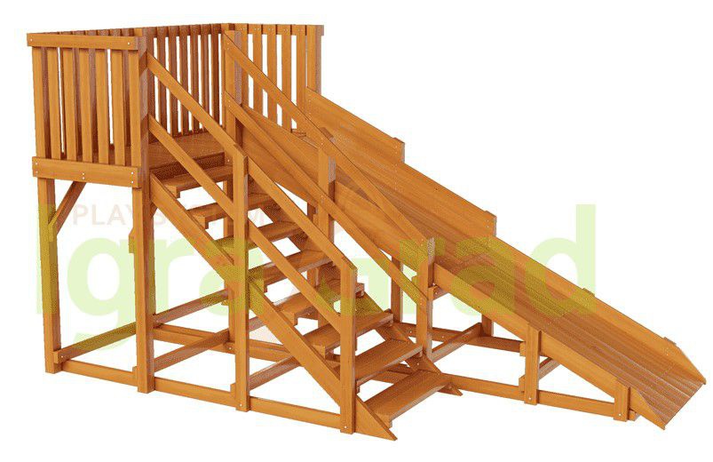 Деревянная зимняя горка Snow Fox скат 4 м