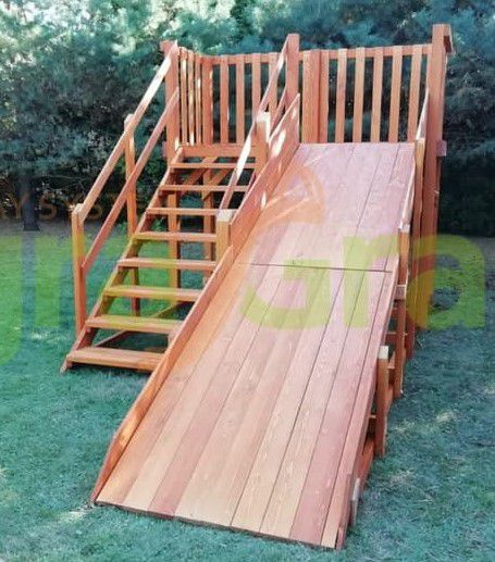 Деревянная зимняя горка Snow Fox скат 4 м