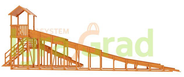 Зимняя деревянная горка Snow Fox 12 м с двумя скатами