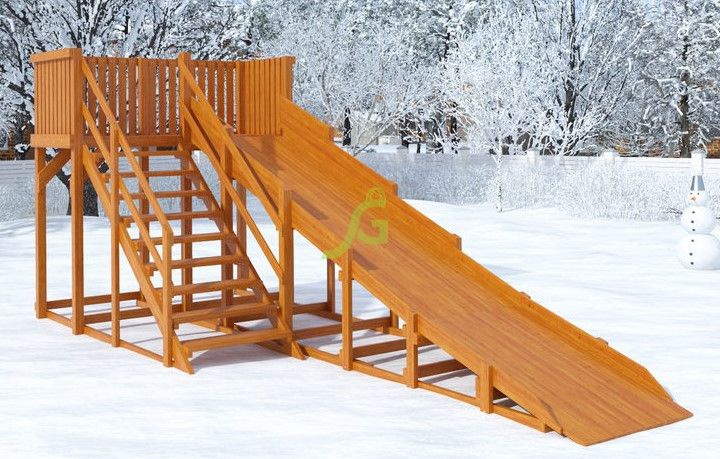 Детская деревянная зимняя горка Snow Fox скат 5,9 м