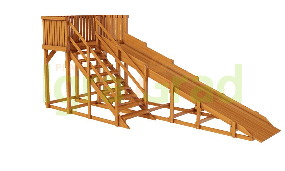 Детская деревянная зимняя горка Snow Fox скат 5,9 м