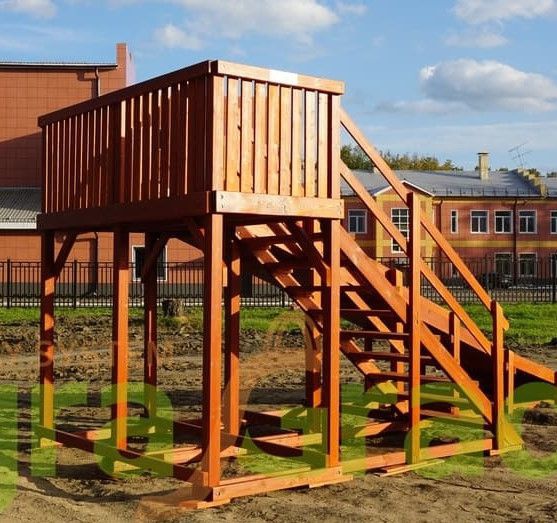 Детская деревянная зимняя горка Snow Fox скат 5,9 м