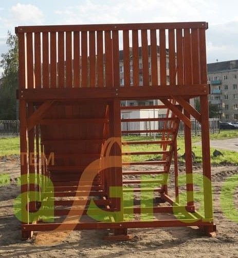 Детская деревянная зимняя горка Snow Fox скат 5,9 м