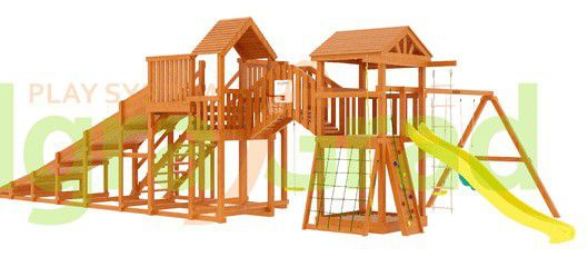 Детская деревянная зимняя горка Snow Fox 5,9 м и Панда Фани Gride