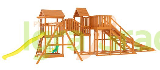 Детская деревянная зимняя горка Snow Fox 5,9 м и Панда Фани Gride