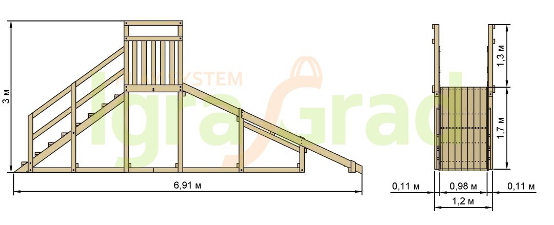 Зимняя горка IgraGrad Snow Fox Start  скат 4 м