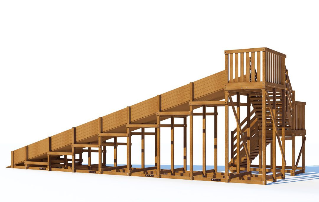 Зимняя Деревянная горка MoyDvor SWAN-3