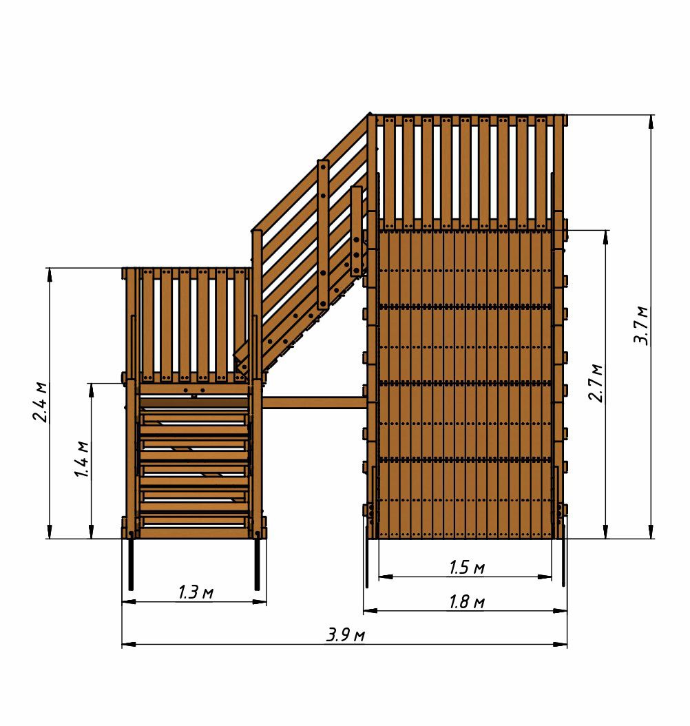 Зимняя Деревянная горка MoyDvor SWAN-3