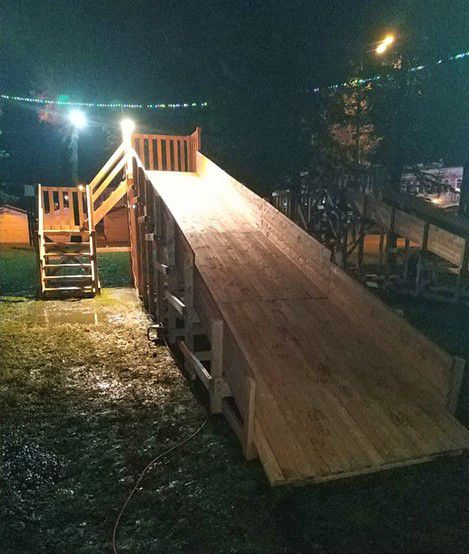 Зимняя Деревянная горка MoyDvor SWAN-3