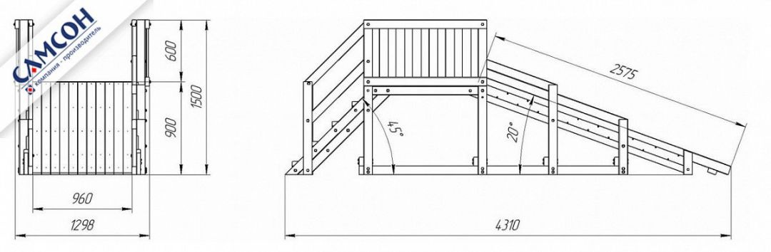 Зимняя деревянная горка Самсон Урал