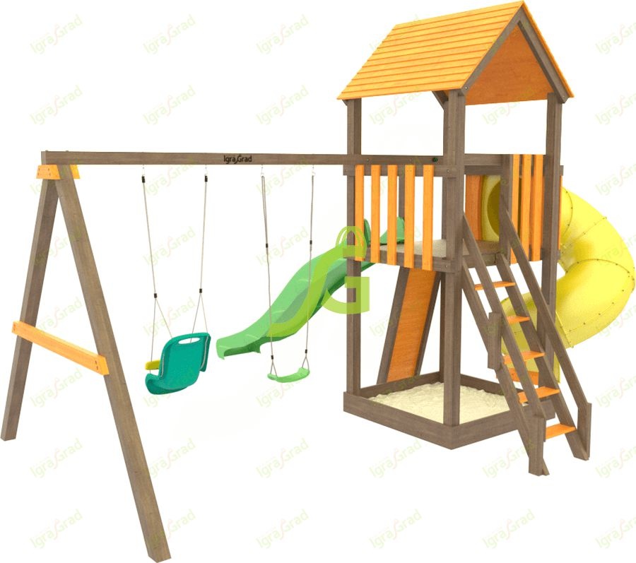 Детская игровая площадка Igragrad Панда Фани с винтовой трубой