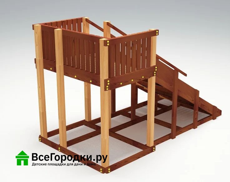 Зимняя деревянная игровая горка Савушка Зима-3