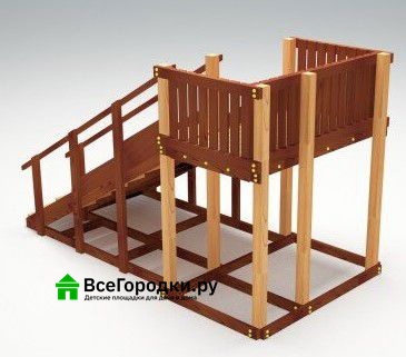 Зимняя деревянная игровая горка Савушка Зима-3