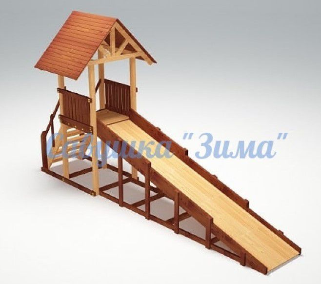 Зимняя деревянная игровая горка Савушка Зима-5