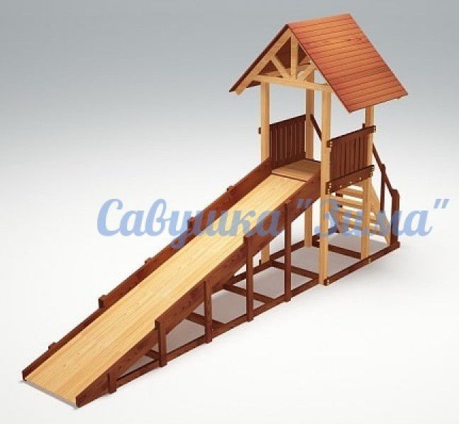 Зимняя деревянная игровая горка Савушка Зима-5