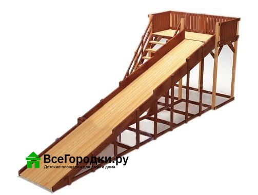 Зимняя деревянная игровая горка Савушка Зима-6