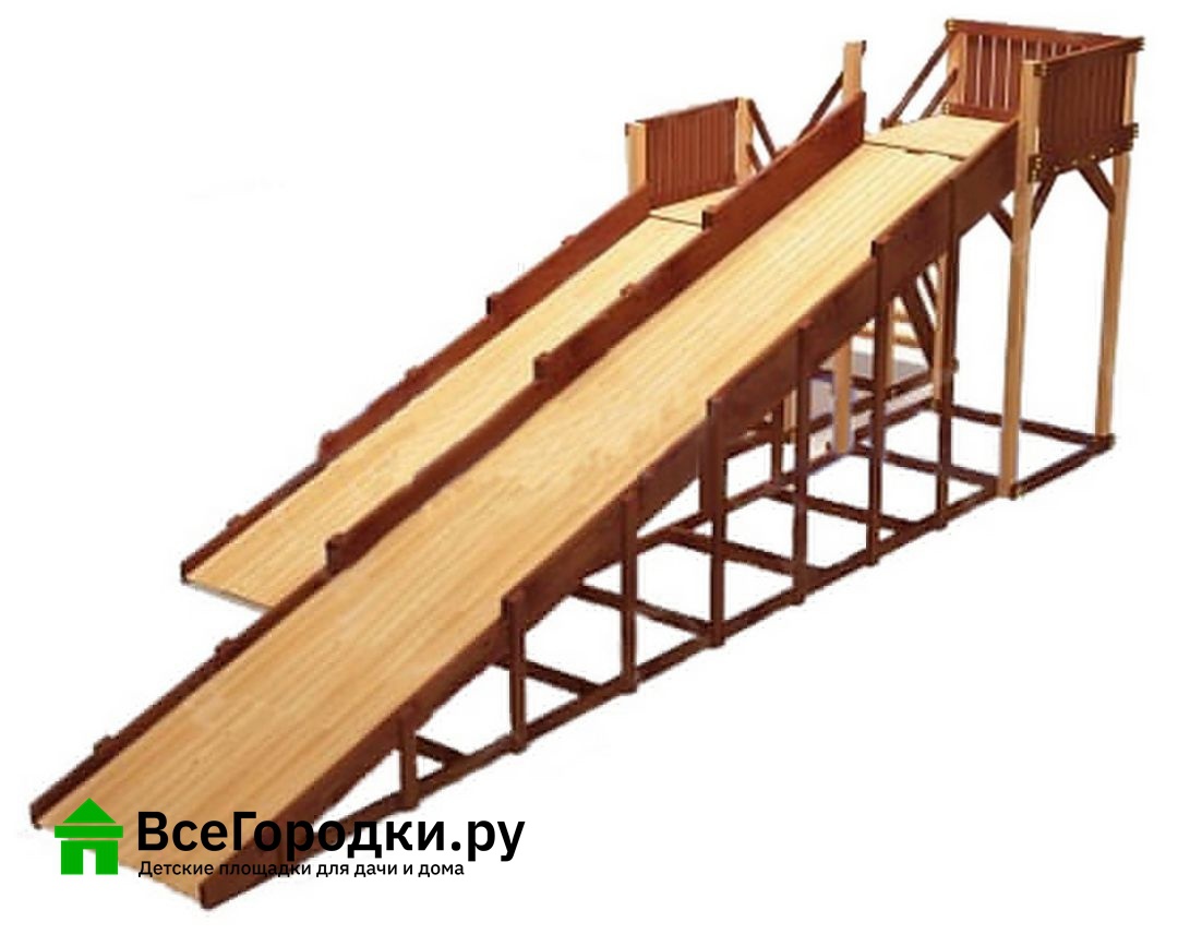 Зимняя деревянная игровая горка Савушка Зима-7